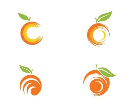 Orange logo design Vector icon Stock Illustration