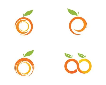 Orange logo design Vector icon Stock Illustration