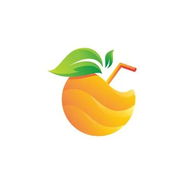 Orange logo design Vector icon illustration Stock Illustration