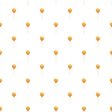 Orange lollipops creating sweet candy seamless pattern Stock Illustration