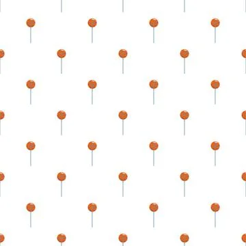 Orange lollipops creating sweet candy seamless pattern Illustrazione stock