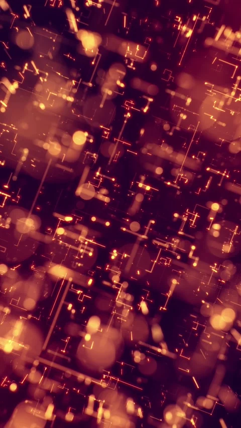 Orange Loopable Abstract Background. Transferring of big data. Vertical loo.. Stock Footage 226372888