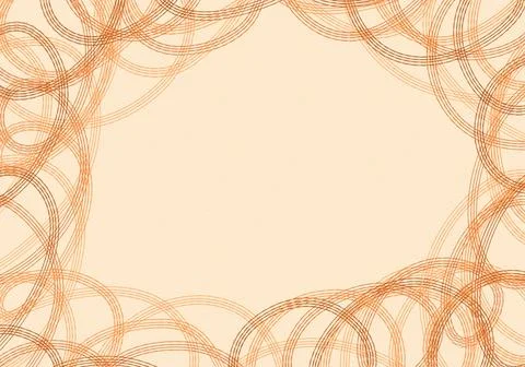 Orange Looping Line Frame On Cream Background Ilustração Stock