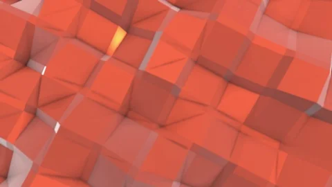 Orange low poly plane is slowly deforming. 3D rendering Stock Footage 95652880