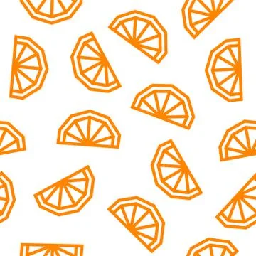 Orange low poly seamless pattern. Orange slices isolated on white background. Stock Illustration