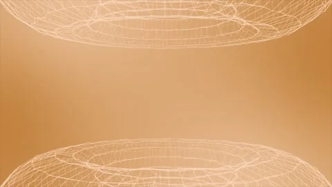 Orange low poly torus shapes empty podium professional background Video stock 302560747