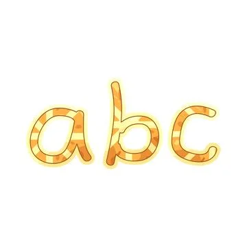 Orange lowercase alphabet letters abc 스톡 일러스트