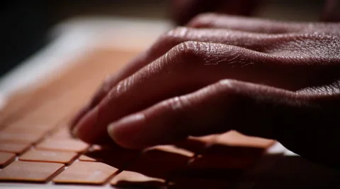 Orange Mac laptop close up typing 7 Stock Footage 47484593