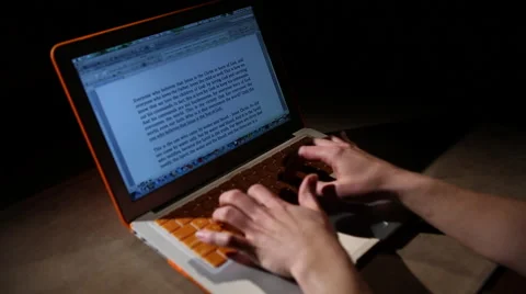 Orange Mac laptop jib in 5 Stock Footage 47482430