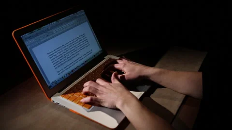 Orange mac laptop jib in and out 4 Stock Footage 47483043