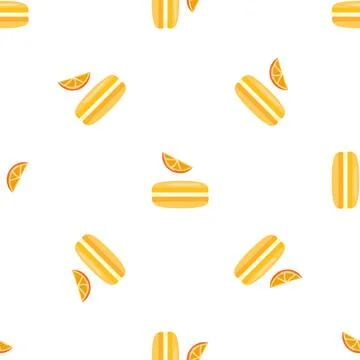 Orange macaron pattern seamless vector 스톡 일러스트