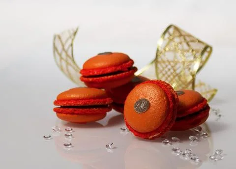 Orange macarons Stock Photos