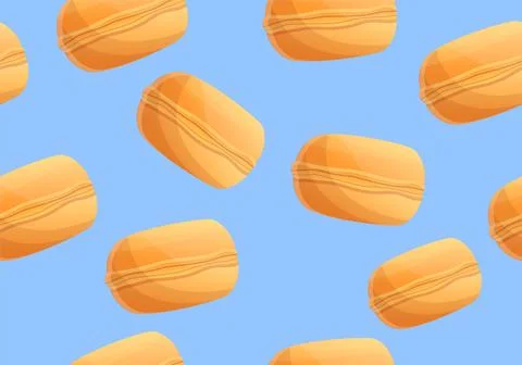 Orange macaroon pattern, cartoon style Stock Illustration