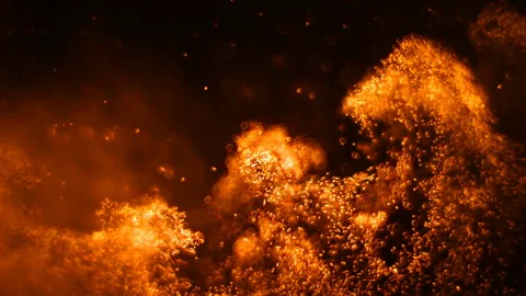 Orange Magic Particles Flow, Abstract Background Stock Footage 154361925