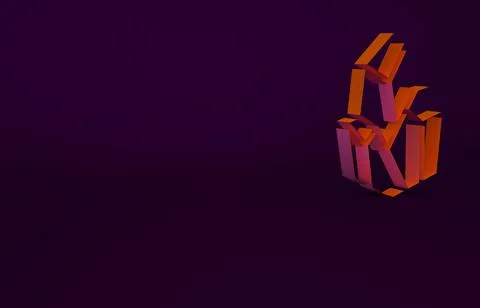 Orange Magic stone icon isolated on purple background. Fantasy crystal. Jewelry Stock Illustration