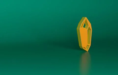 Orange Magic stone icon isolated on green background. Fantasy crystal. Jewelry Stockillustratie