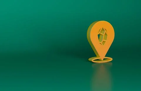 Orange Magic stone icon isolated on green background. Fantasy crystal. Jewelry Stock Illustration