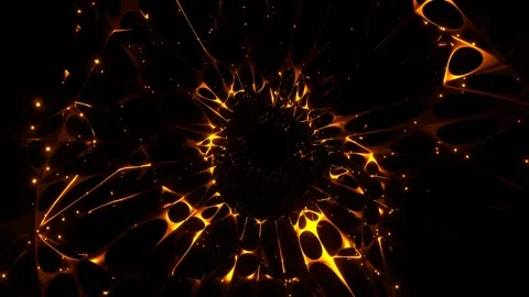 Orange Magical Endless Path with Spotted Fireflies Background VJ Loop in 4K Stock Footage 337926224
