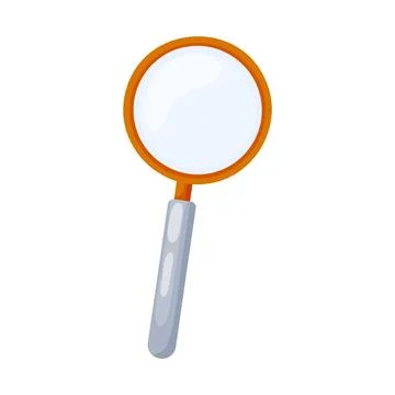 Orange Magnifying Glass Flat Design Clipart Иллюстрация