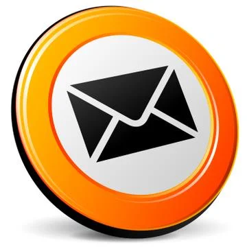 Orange mail icon Stock Illustration
