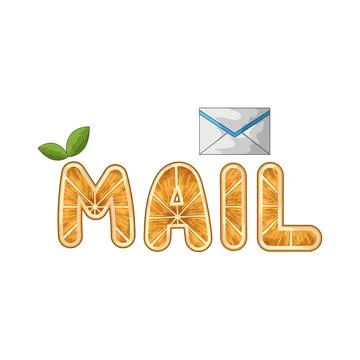 Orange mail letter illustration Stock Illustration