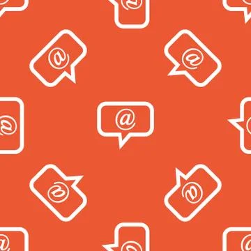 Orange mail message pattern Stock Illustration