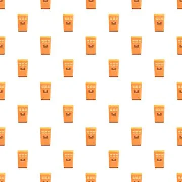 Orange mailboxes seamless pattern for mail delivery service Stock Illustration