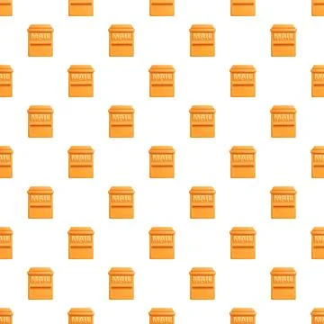 Orange mailboxes seamless pattern for postal delivery concept 库存插图