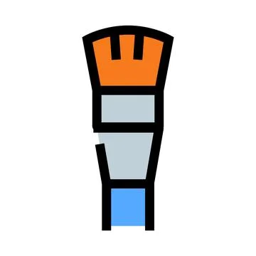 Orange makeup brush icon representing beauty and cosmetics Stock Illustration