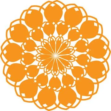 Orange mandala isolated on a white background Stock Illustration