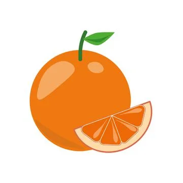 Orange mandarin flat icon. Colored pictogram for web. Line stroke. Isolated o Stock Illustration