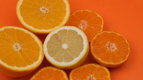 Orange mandarin lemon Vídeo Stock 261674899