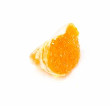 Orange mandarin one slice on a white background Stock Photos