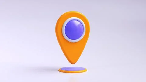 Orange Map locator label or navigation icon. Search concept. Stock Illustration