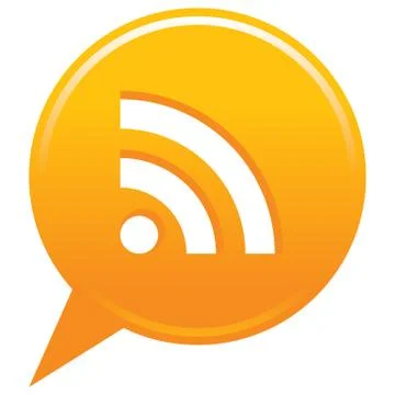 Orange map pin rss icon 스톡 일러스트