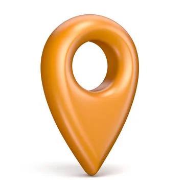Orange map pointer 3D Stock Illustration