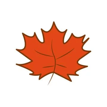 Orange Maple Dry Leaf Autumn Theme Cartoon Illustration Design Stock Illustration