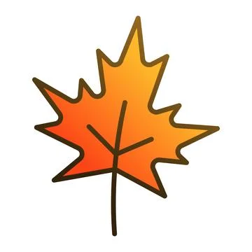 Orange maple leaf icon symbol vector isolated on white background Stock Illustration