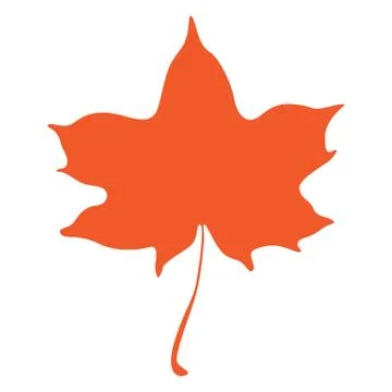 Orange maple leaf isolated on white background Stock Illustration