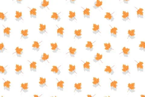 Orange maple leaf pattern for autumn designs. 스톡 일러스트