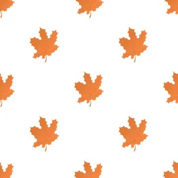 Orange maple leaf pattern seamless vector Illustrazione stock