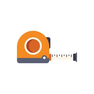 Orange measuring tape measuring empty space Illustrazione stock