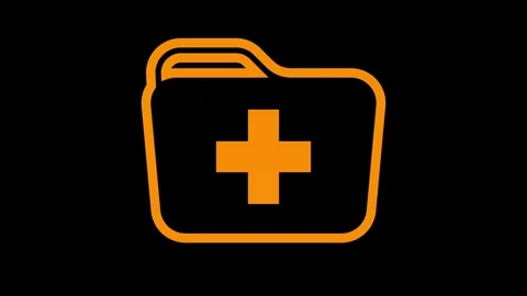 Orange Medical Folder Icon Stock Footage 280778063