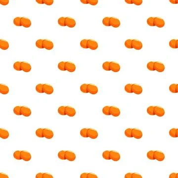 Orange medicine pills seamless pattern healthcare background Stock Illustration