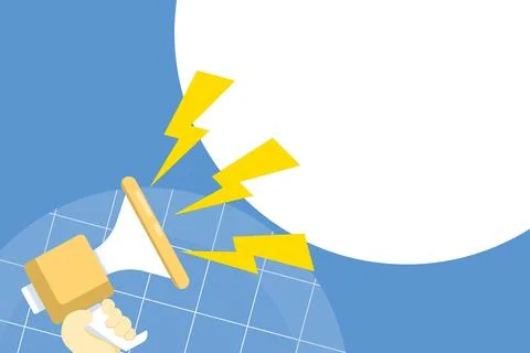 Orange megaphone with background and empty space for text Stock Illustration