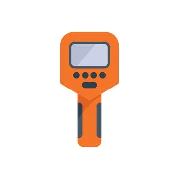 Orange metal detector showing empty screen interface Ilustración de archivo