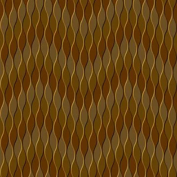Orange metallic  seamless pattern with vertical curvy  lines.  Illustrazione stock