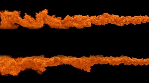 Orange meteor or asteroid trail smokes, with alpha mask Stock Footage 84721647