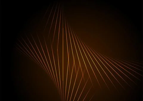 Orange minimal glowing lines abstract futuristic tech background Illustrazione stock