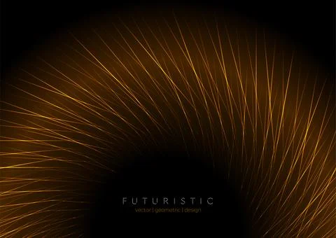 Orange minimal round glowing lines abstract futuristic tech background Stock-Illustration